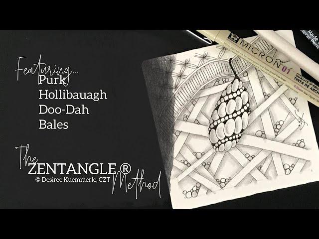 NEW SERIES! | The ZENTANGLE® Method | Square Tile with Purk | Beginners Tutorial | No Voice