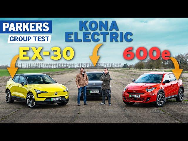 Volvo EX-30 vs Hyundai Kona Electric vs Fiat 600e Review | Who makes the best EV hatchback?