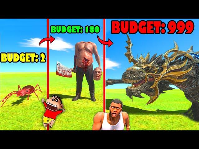 BUDGET MYSTERY SPIN BATTLES with SHINCHAN vs CHOP vs AMAAN-T in Animal Revolt Battle Simulator