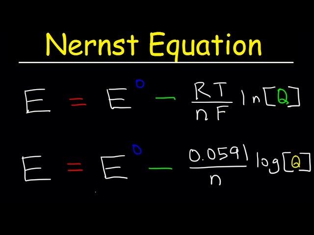 Nernst Equation Explained, Electrochemistry, Example Problems, pH, Chemistry, Galvanic Cell