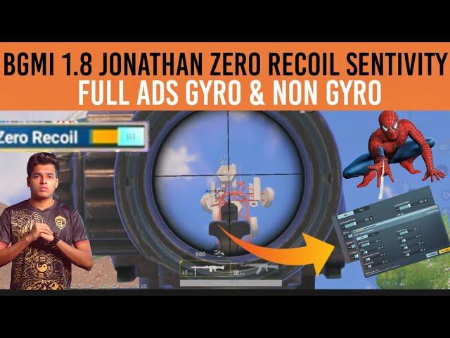 NO RECOIL SENSITIVITY LIKE JONATHAN • NO RECOIL SENSITIVITY AFTER UPDATE 1.8.0•BGMI BEST SENSITIVITY