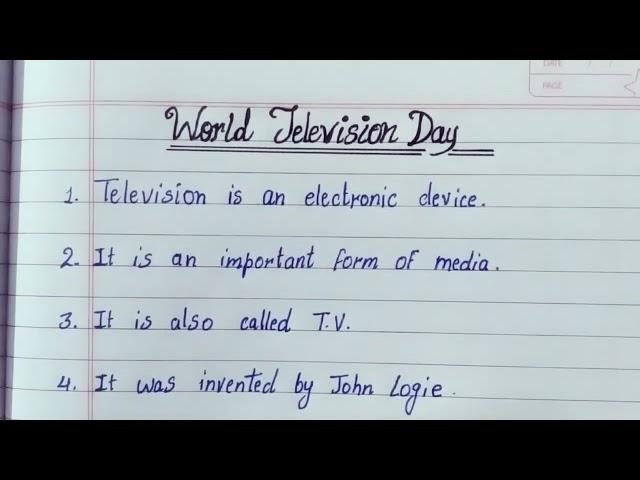 10 lines on world television day in english/essay on world television day in English