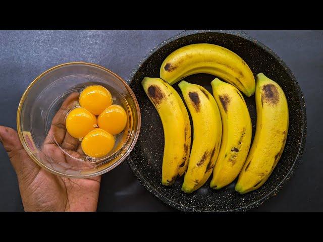 Just Add Eggs With Bananas Its So Delicious! Simple Breakfast Recipe. Healthy Cheap & Tasty Snacks.