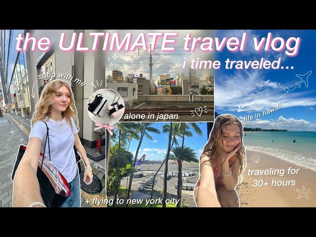 ALONE IN TOKYO & HAWAII: traveling for 30+ hours ️ japan shopping vlog, layover & i time traveled!!