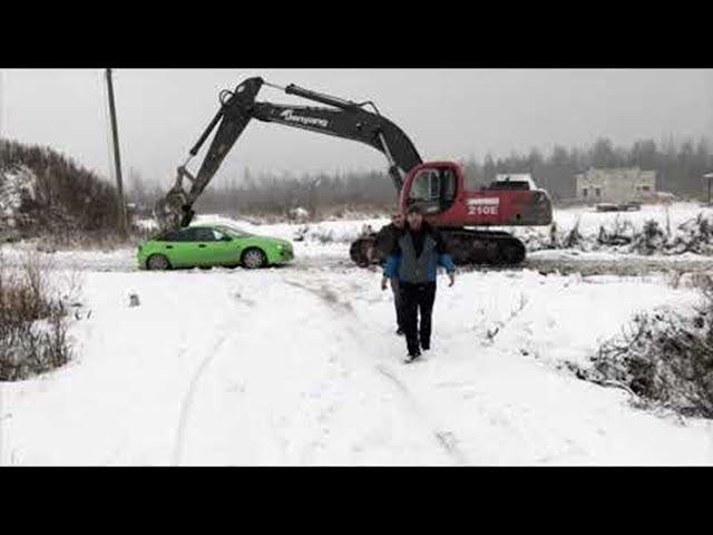 Car vs Excavator Ends in Instant Karma || ViralHog