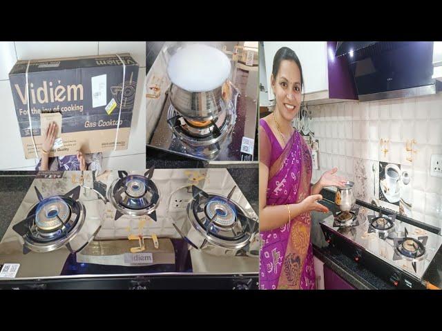 Vidiem stainless steel 3burner gas stove  stainless Steel gas stove unboxing