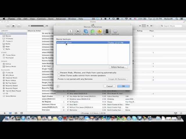 How to delete a backup from iTunes