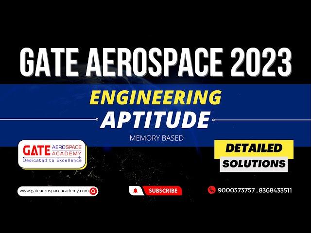 GATE AEROSPACE 2023 APTITUDE SOLUTIONS | GATE 2023 | GATE AEROSPACE ACADEMY |GATE AEROSPACE COACHING