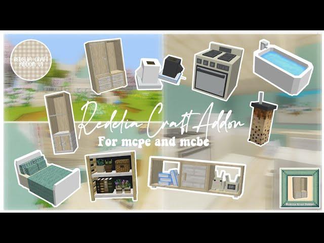 𖥔.  [ 🪴 ] ⋅₊˚.Redelia Craft Addon 130+ new decors & furniture  (Aesthetic new furniture addon)