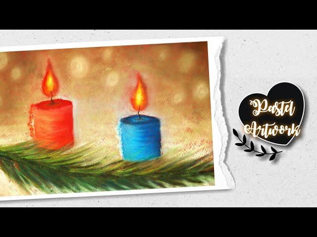 Beautiful diwali drawing Soft Pastel Tutorial of Candles by Samsul Alam