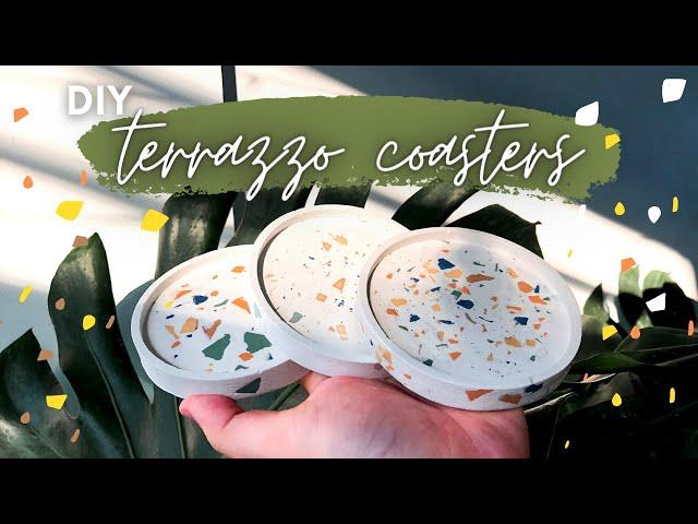 Terrazzo Style Coasters DIY | Easy and Affordable Home Decor