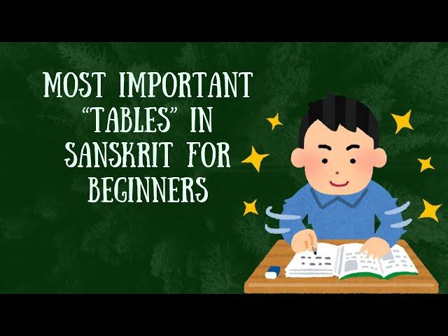 MOST IMPORTANT TABLES IN SANSKRIT GRAMMAR | SANSKRIT ONLINE