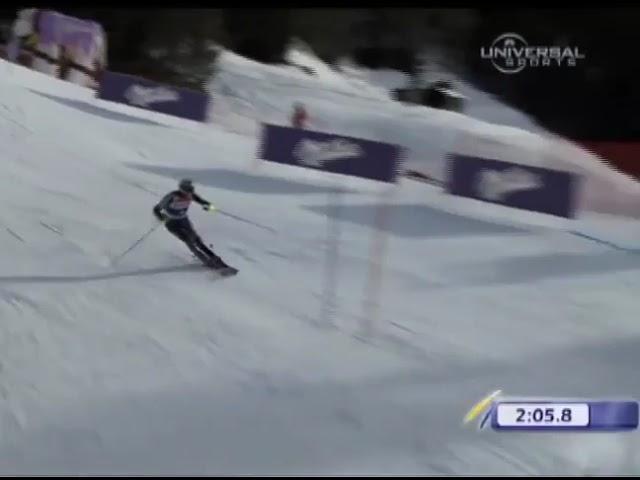 Bode Miller wins 2010 Wengen Super-Combined - Slalom run