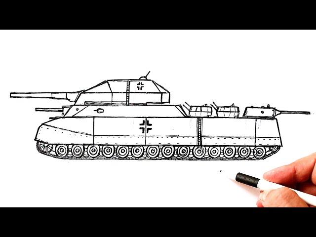 How to draw a Ratte tank