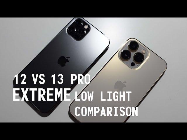 iPhone 12 Pro vs iPhone 13 Pro Extreme low light video Comparison