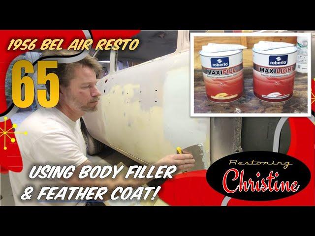 E65 Body Fill & Feather Skim Coat for Super Flat Results!  1956 Chevy Bel Air Restoration