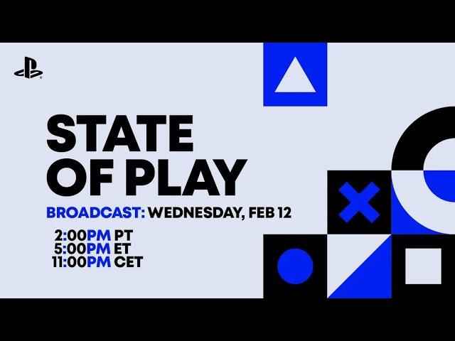 Come Watch STATE OF PLAY With Bryan & Jammy | February 12 at 2pm PT / 5pm ET / 11pm CET