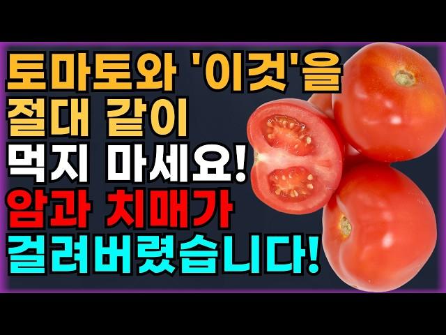 토마토와 상극인 음식 TOP 3! 절대 같이 섭취하시면 안됩니다!! 건강한 노년기 위해 먹는 토마토! 꼭 이렇게 드세요. 암과 치매 예방할 수 있습니다!