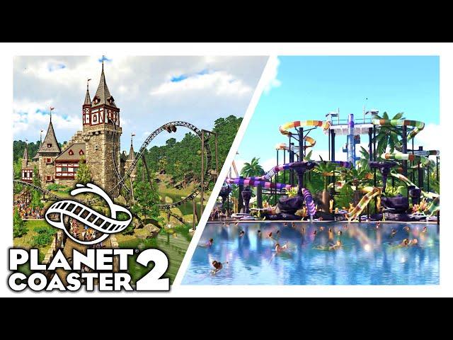 Mittelalterbahn Poltergeist + Vulkan Rutschpark | PARKTOUR - Planet Coaster 2