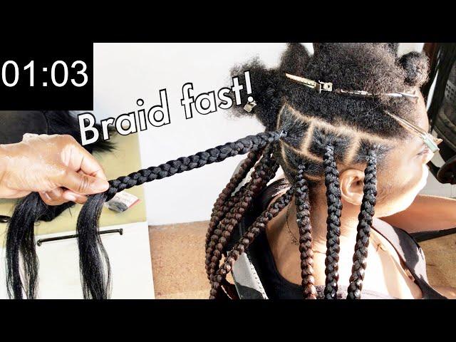 HOW TO BRAID FAST WHILE DOING COI LERAY BRAIDS (speed techniques for box braids and in general)