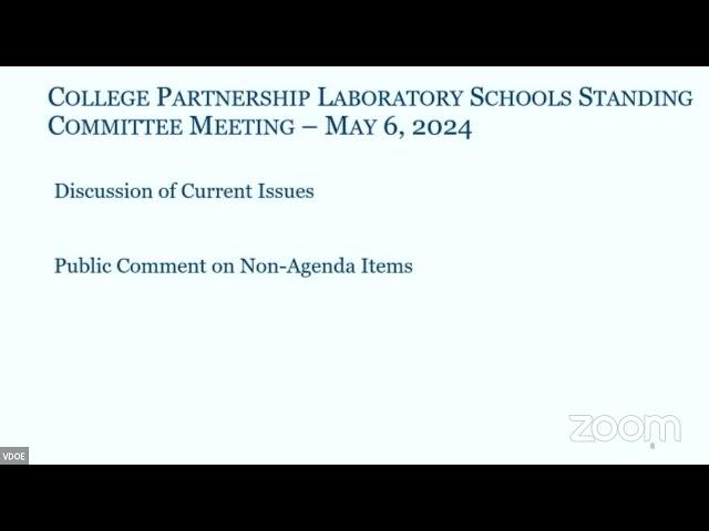 College Partnership Laboratory Schools Standing Committee 5/6/24