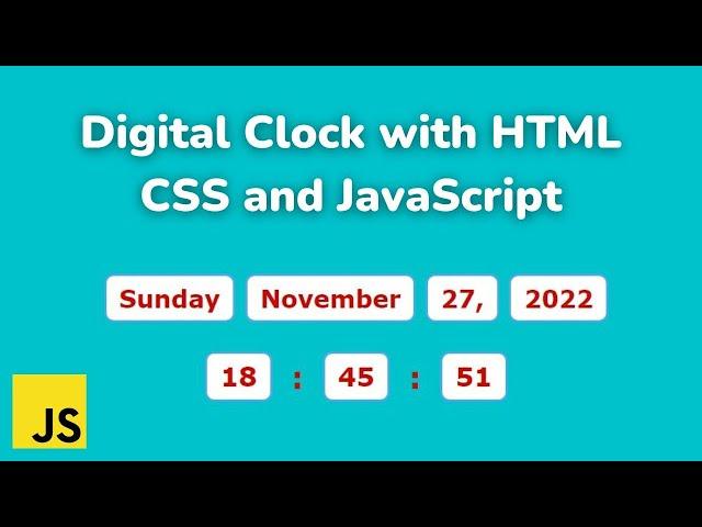 Digital Clock Using HTML CSS And JavaScript