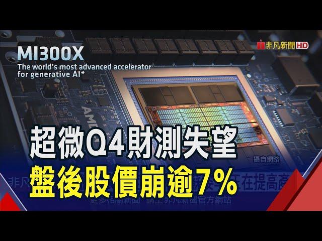 超微Q4營收遜預期!成長速度也不夠快?蘇姿丰喊話:正在提高產量｜非凡財經新聞｜20241030