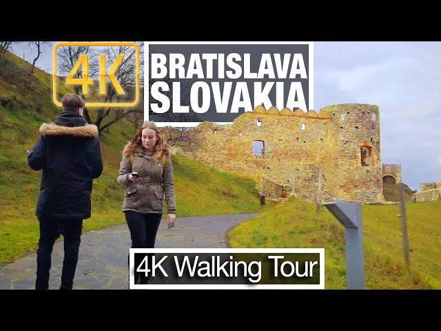 4K City Walks: Bratislava Slovakia - Historic Devin Castle - Virtual Walk Treadmill City Guided Tour