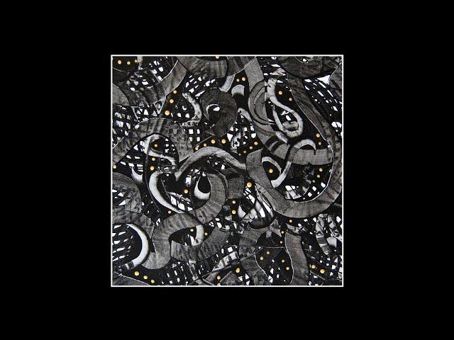 #9814 Black White & Gold Contemporary Graphic Fluid Acrylics Art 9.11.2024