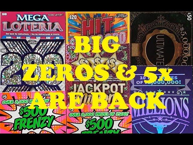 WINNER BIG ZEROS AND 5X MULTIPLIERMIX GAME TICKETS - TEXAS SCRATCH OFFS