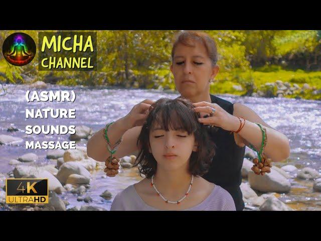 ASMR neck, shoulders & hair massage (LIMPIA) soft nature sounds  for sleep and tingles