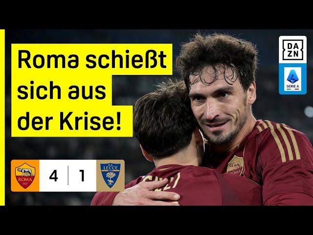 Befreiungsschlag der Roma! Hummels & Co dürfen wieder jubeln: AS Rom - Lecce | Serie A | DAZN