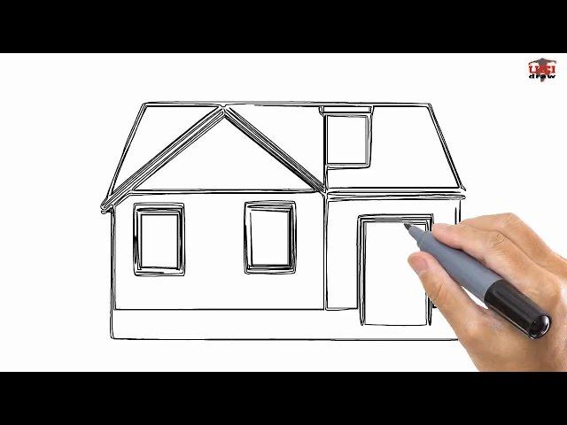 How to Draw a House Easy Drawing Step By Step Tutorials for Beginners - UCIDraw