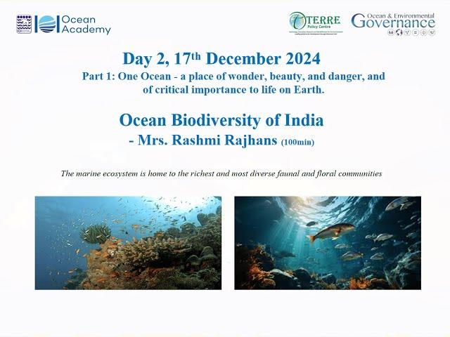 Ocean Biodiversity of India - Mrs. Rashmi Rajhans