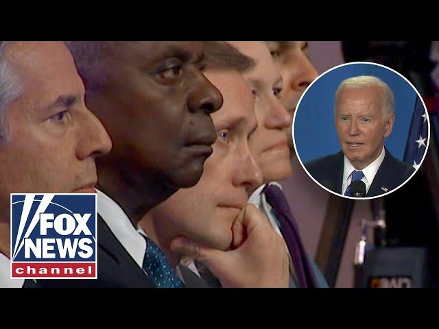 Video of top Biden aides at press conference goes viral