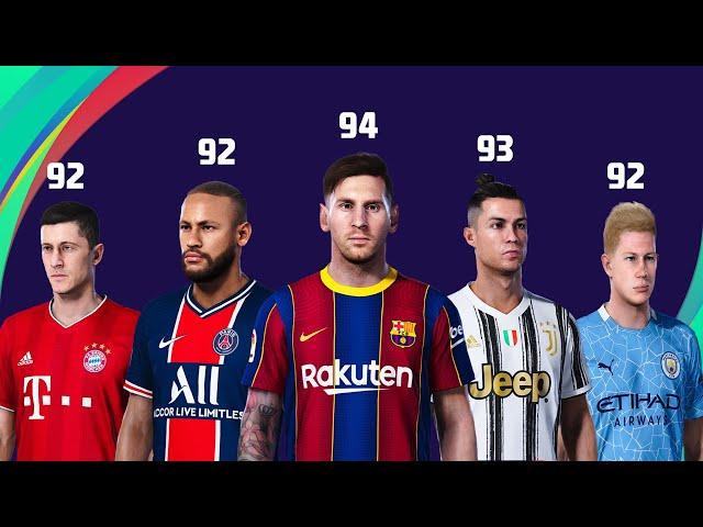  PES 2021 | TOP 100 BEST PLAYER RATINGS | FT. Messi, Ronaldo, Neymar | Fujimarupes