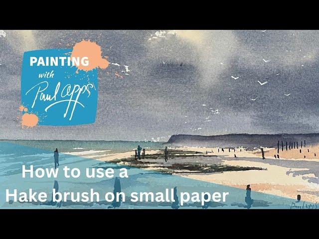 How to use a big Hake brush on a small piece of paper