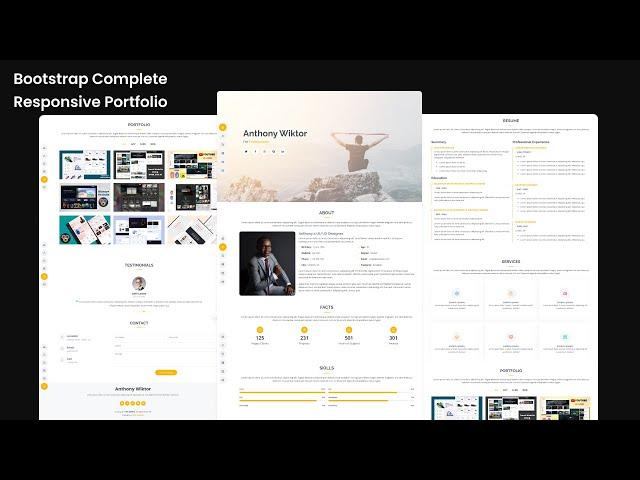 Bootstrap Complete Responsive Portfolio With HTML CSS jQuery | The Web fix