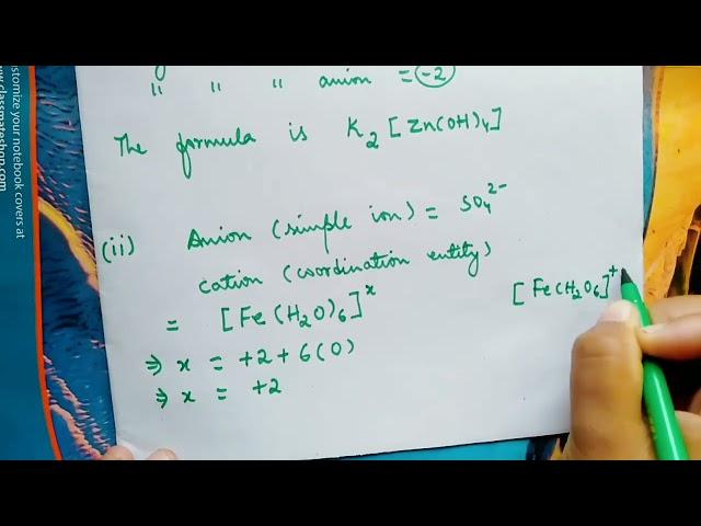 How to write the formula of a complex when name is given: Practice Problems- 1