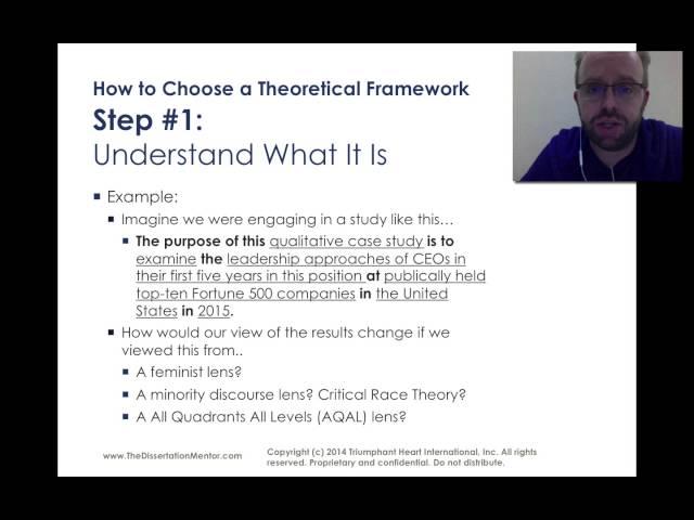 How to Choose a Theoretical Framework for My Dissertation