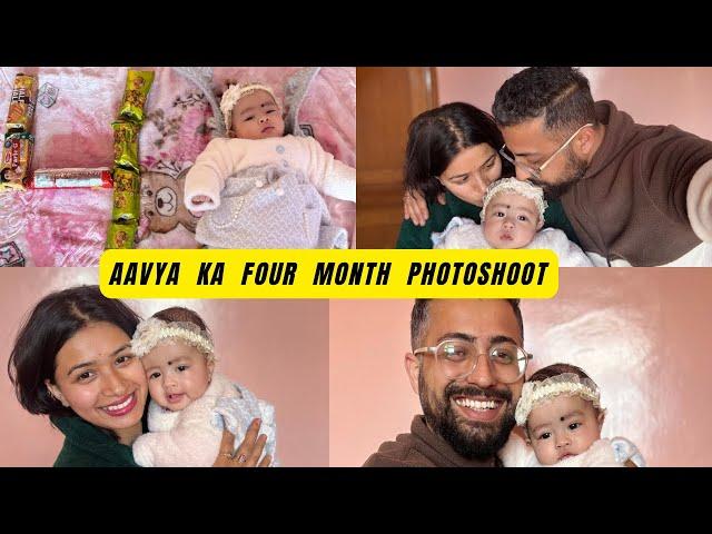 Aavya Ka Four Month Photoshoot // Is Baar Aavya Ki Photo Click Karne Mai Aaye Bahut Dikat