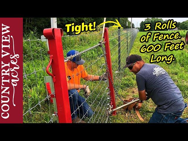 Tensioning a 600 Feet Long Fence Run. It's My Day Apply What I Learned.   Bekaert High Tensile Fence