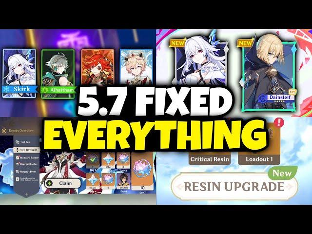 GENSHIN 5.7 FIXES EVERYTHING! Resin Update, Abyss Buffs, Dainsleif, Free 4-Star – Genshin Impact