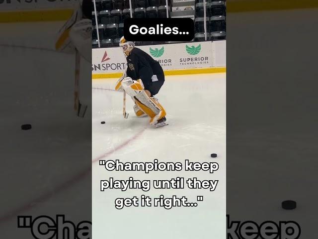 Get it right, then do it again. #hockey #hockeygoalie #goalie #goalietraining