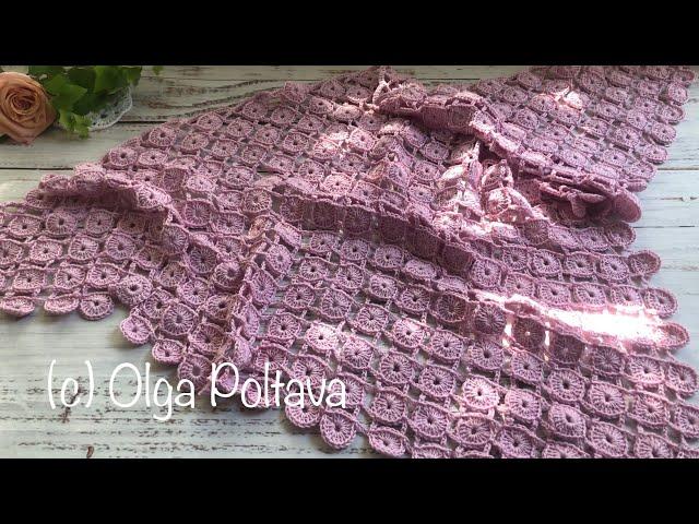 How to Crochet Lacy Summer Shawl with Cotton Yarn, Easy Pattern, Crochet Video Tutorial