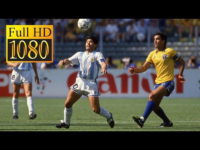 Brazil - Argentina World Cup 1990 | Highlights | FHD 60 fps