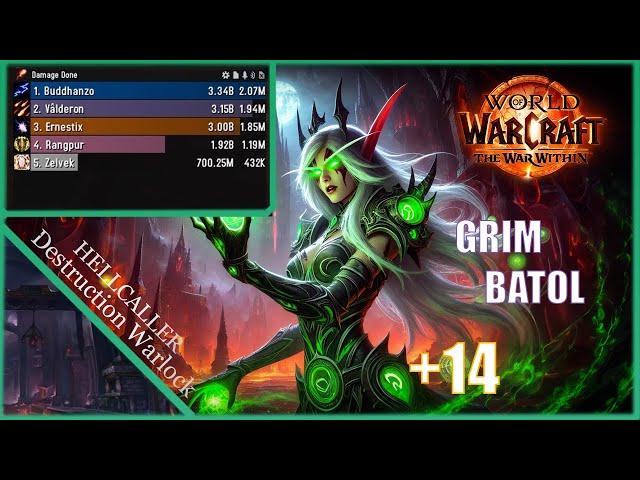 Testing New Ring | Grim Batol +14 | Hellcaller Destruction Warlock | The War Within