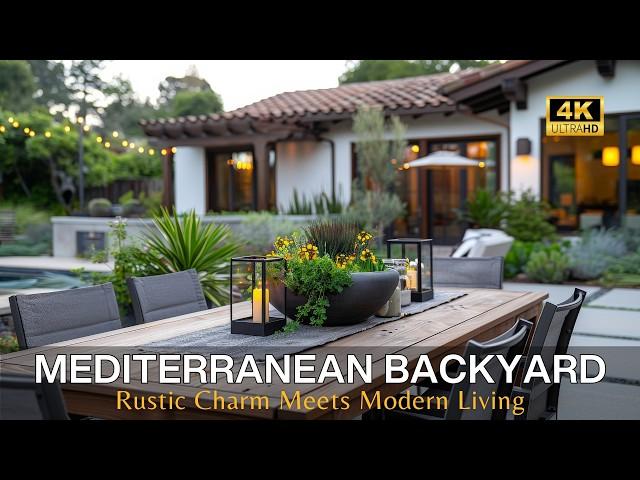 Rustic Charm Meets Modern Living: Mediterranean Indoor & Outdoor Living with Cozy Backyard Retreats