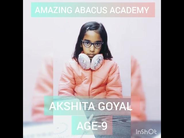 Akshita Goyal ( Brilliant work) #Amazingabacusacademy.com#call  9899698414