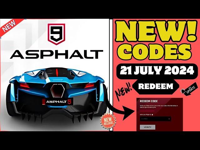 ️21-JULY!CODESASPHALT 9 CODES 2024 -ASPHALT 9 CODES -ASPHALT 9 PROMO CODE